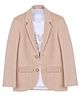 Charchit Cotton Blend Woven Full Sleeves Solid Blazer With  Typography Printed Tee - Cream