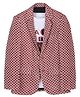 Charchit Cotton Blend Woven Full Sleeves Abstract Designed Blazer With Tee - Maroon