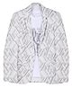 CAVIO Cotton Blend Woven Abstract Printed Blazer With Half Sleeves Tee - Cream