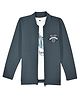 CAVIO Cotton Woven Full Sleeves V Alphabet Patch Detailed Jacket With Tee - Dark Grey