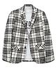 Charchit Cotton Blend Woven Full Sleeves Checked Blazer With Tee - White
