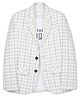 Charchit Cotton Blend Woven Full Sleeves Checked Blazer With Tee Set - White