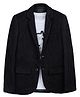 Charchit Cotton Blend Woven Full Sleeves Solid Blazer With Tee - Black