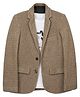 Charchit Cotton Blend Woven Full Sleeves Solid Blazer With Tee - Khaki