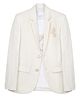 Charchit Cotton Blend Woven Full Sleeves Abstract Beads Embellished Blazer With Tee - Cream