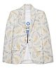 Charchit Cotton Blend Woven Full Sleeves Leaves Printed Blazer With Tee Set - Blue