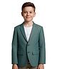 CAVIO Cotton Blend Woven Full Sleeves Solid Blazer With Tee Set - Green
