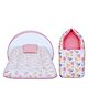 Toddylon Baby Bedding Set for New Born Baby Bed with Mosquito Net & Carry Bag - Pink