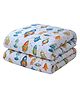 Toddylon Baby Blanket for New Born & Kids Rocket Printed Breathable Lightweight Comforter  - White