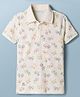 Doreme Knitted Half Sleeves Bicycle Printed Polo T-Shirt - Multicolour
