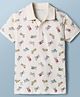 Doreme Knitted Half Sleeves Bike Printed Polo T-Shirt - Multicolour