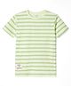 Doreme Cotton Knit Half Sleeves Striped T-Shirt - Light Green