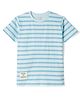Doreme Cotton Knit Half Sleeves Striped T-Shirt - Blue