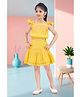 Lei-Chie Cotton Blended Woven Sleeveless Embroidered Top And Skirt Set - Yellow