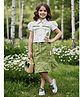 Lei-Chie Linen Woven Half Sleeves Pocket Detailed Shirt Styled Top & Skirt Set - Green