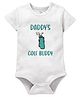 Zeezeezoo 100% Cotton Knit Family Theme Half Sleeves Daddys Golf Buddy Text Printed Onesie - White