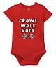 Zeezeezoo 100% Cotton Knit Half Sleeves Crawl Walk Race Text Printed Onesie - Red