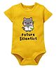 Zeezeezoo 100% Cotton Knit Half Sleeves Future Scientist Text Printed Onesie - Yellow