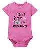 Zeezeezoo 100% Cotton Knit Half Sleeves Cant Escape The Mamarazzi Text Printed Onesie - Pink
