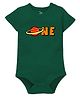 Zeezeezoo 100% Cotton Knit Half Sleeves One Text Printed Onesie - Forest Green
