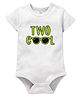 Zeezeezoo 100% Cotton Knit Half Sleeves Two Cool Text Printed Onesie - White