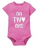 Zeezeezoo 100% Cotton Knit Half Sleeves I M Two Cute Text Printed Onesie - Pink