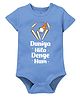 Zeezeezoo IPL Theme 100% Cotton Knit Half Sleeves Duniya Hila Denge Hum Text Printed Onesie - Blue