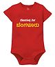 Zeezeezoo IPL Theme 100% Cotton Knit Half Sleeves Cheering For Bangaluru Kannad Text Printed Onesie - Red