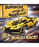 Elecart Rush 1:18 Scale Pull Back Racing Car Building Block Set (422 PCS)  Yellow Ferrari Style | DIY Model Car Kit for Kids & Adults | Compatible Racing Brick Toy for Collectors