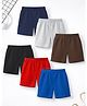 Trampoline Cotton Blend Knit Pack Of 6 Solid Shorts - Multi Colour