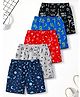 Trampoline Cotton Blend Knit Pack Of 5 Constellation Musical Notes & Numbers Printed Shorts - Multi Colour