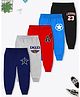 Trampoline Cotton Blend Knit Pack Of 5 Star Legends & Eagles Text Printed Pajamas - Multi Colour