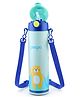 Pexpo Pixy Cute Design Hot & Cold Thermoflask , Bear Print Stainless Steel Water Bottle for Kids & Adults Vacuum Insulated|Portable Handle|Double Wall - 470 ml