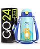 Pexpo Poggo 450 ISI Certified Stainless Steel Sipper Water Bottle for Kids  Hot & Cold Flask | Vaccum Insulated Water Bottle | BPA Free | School | Picnic | Blue Bear Design - 420ml