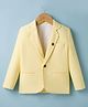 Rikidoos Cotton Woven Full Sleeves Solid Blazer - Light Yellow