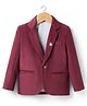 Rikidoos Cotton Woven Full Sleeves Solid Blazer - Maroon