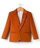 Rikidoos Cotton Woven Full Sleeves Solid Blazer - Orange