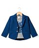 Rikidoos Embosis Hosiery Woven Full Sleeves Party Blazer with Text Printed T-Shirt - Blue