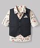 Rikidoos Cotton Woven Full Sleeve Racing Printed Party Shirt With Waist Coat - Charcoal Grey & Off White