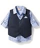 Rikidoos Cotton Woven Full Sleeve Animal Printed Party Shirt With Waist Coat - Blue