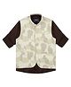 Charchit Cotton Blend Woven Abstract Printed Jacket With Full Sleeves Shirt - Cream