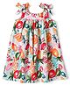 Twetoons Cotton Woven Sleeveless Frock With Floral Print - Pink