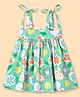 Twetoons Cotton Woven Sleeveless Floral Printed Frock - Green