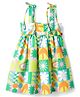 Twetoons Cotton Woven Sleeveless Frock With Floral Print - Green