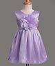 Twetoons Satin Woven Flared Sleeveless Party Dress With Corsage - Purple