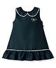 Twetoons Satin Woven Sleeveless Solid Party Dress with Bow Applique - Dark Green