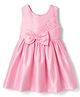Twetoons Satin Woven Sleeveless Party Dress with Pearl Detailing & Bow Applique - Pink
