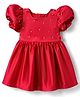 Twetoons Satin Woven Sleeveless Party Dress with Pearl Detailing - Maroon