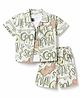 Kids Magic Cotton Knit Sleeveless T-Shirt & Shorts Set With Printed Shirt - Multicolor