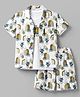 Kids Magic Cotton Knit Half Sleeves Shirt & Shorts Printed Co-Ord Set With T-Shirt - Multicolor